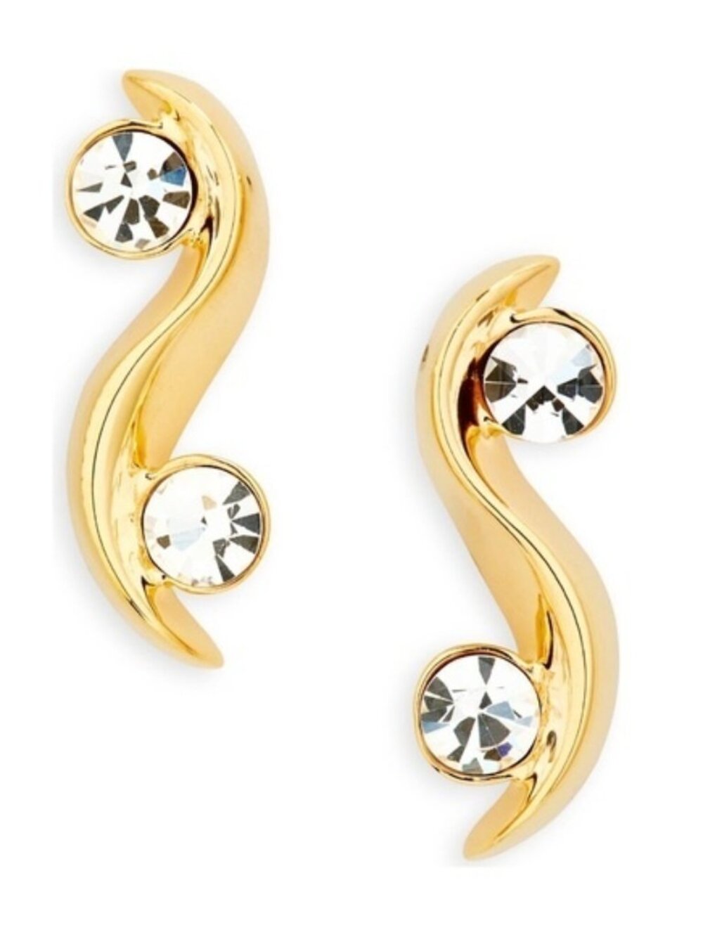 Oscar de la Renta Crystal Wave Earrings